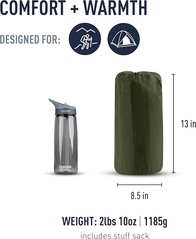 Sea to Summit Camp Plus Self-Inflating Foam Sleeping Mat for Camping, Tapered - Large (78 x 25 x 3 inches)