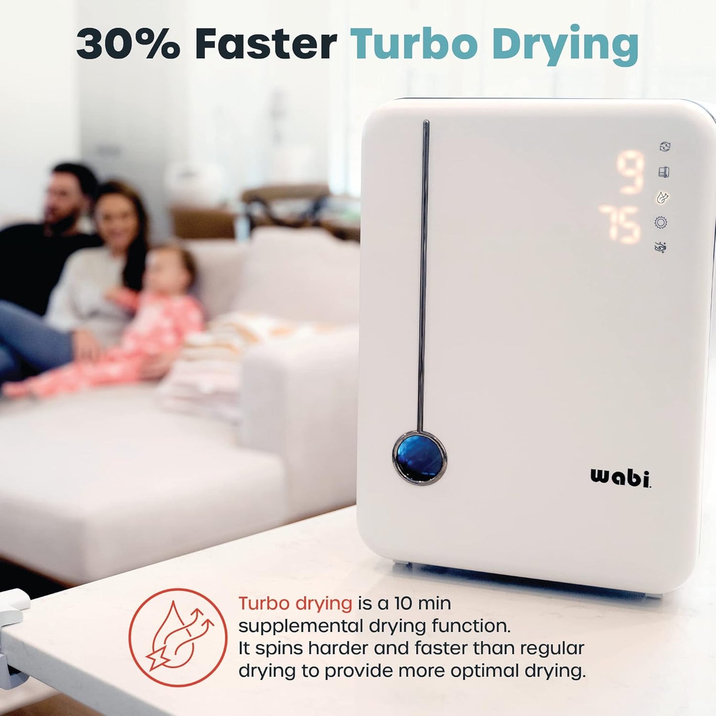 Wabi UVC LED Sanitizer & Dryer Ultra (White + Gunmetal Trim)