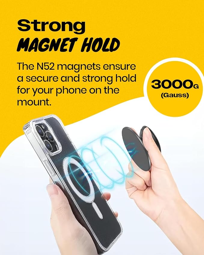 On The Grip Compatible with Magsafe Ultra-Thin Collapsible Phone Grip – Sleek Magnetic Phone Holder for iPhone & Android, 360 Rotation, Wireless Charger Compatible, Durable & Portable (White)