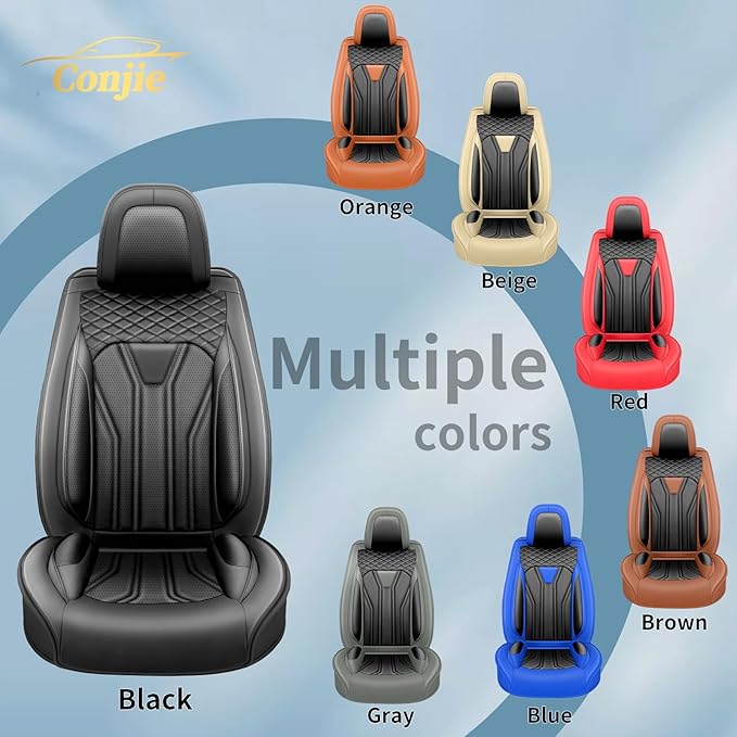 Fit Altima Car Seat Covers Compatible with Nissan Altima 2011-2025 2026 - Premium Leather， Waterproof Breathable， All-Weather Seat Cushion Protecto&Airbag Compatible (2 Front Seat All Black)