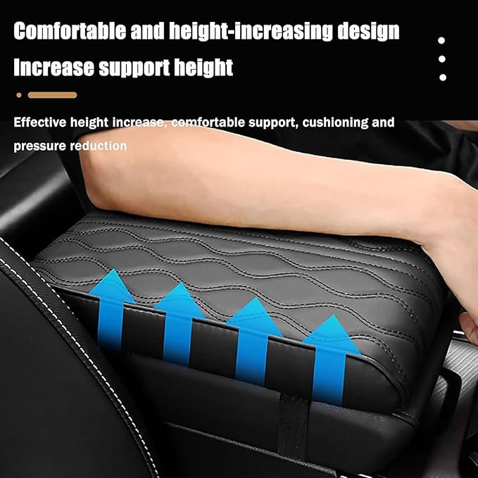 Car Center Console Cover for Ford Edge Sport 2011-2014, Universal Memory Foam Leather Comfortable Soft Armrest Box Pad Cushion Protector Accessories Easy to Clean,Coffee