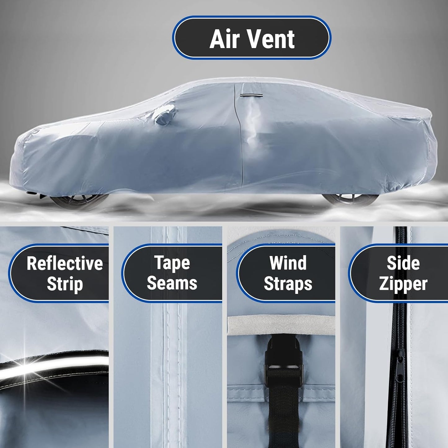 iCarCover Premium Car Cover for 1983-1988 Pontiac Sunbird Wagon Heavy Duty Waterproof All-Weather Automobiles Custom Fit Indoor Outdoor UV Snow Protection Covers with Straps and Bag