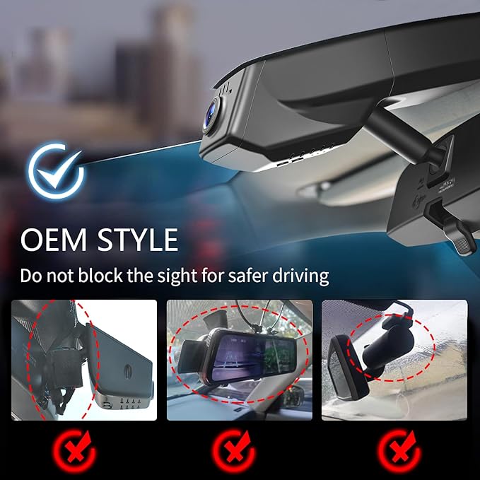 Mangoal Front 4K & Rear 1080p Dash Cam Custom fit for GMC Canyon 2015-2022 WD Elevation AT4 Denali(Model A), Integrated OEM Look, UHD 2160P Video, WiFi and App, 128GB Card