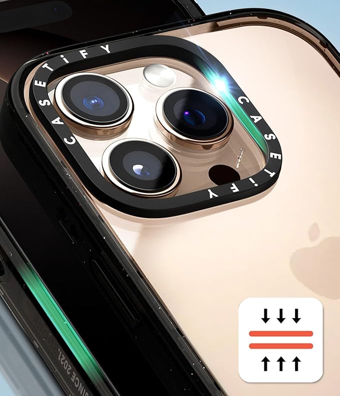 CASETiFY Impact iPhone 16 Pro Max Case [4X Military Grade Drop Tested / 8.2ft Drop Protection/Compatible with Magsafe] - AF Dream FLWRS - Clear Black