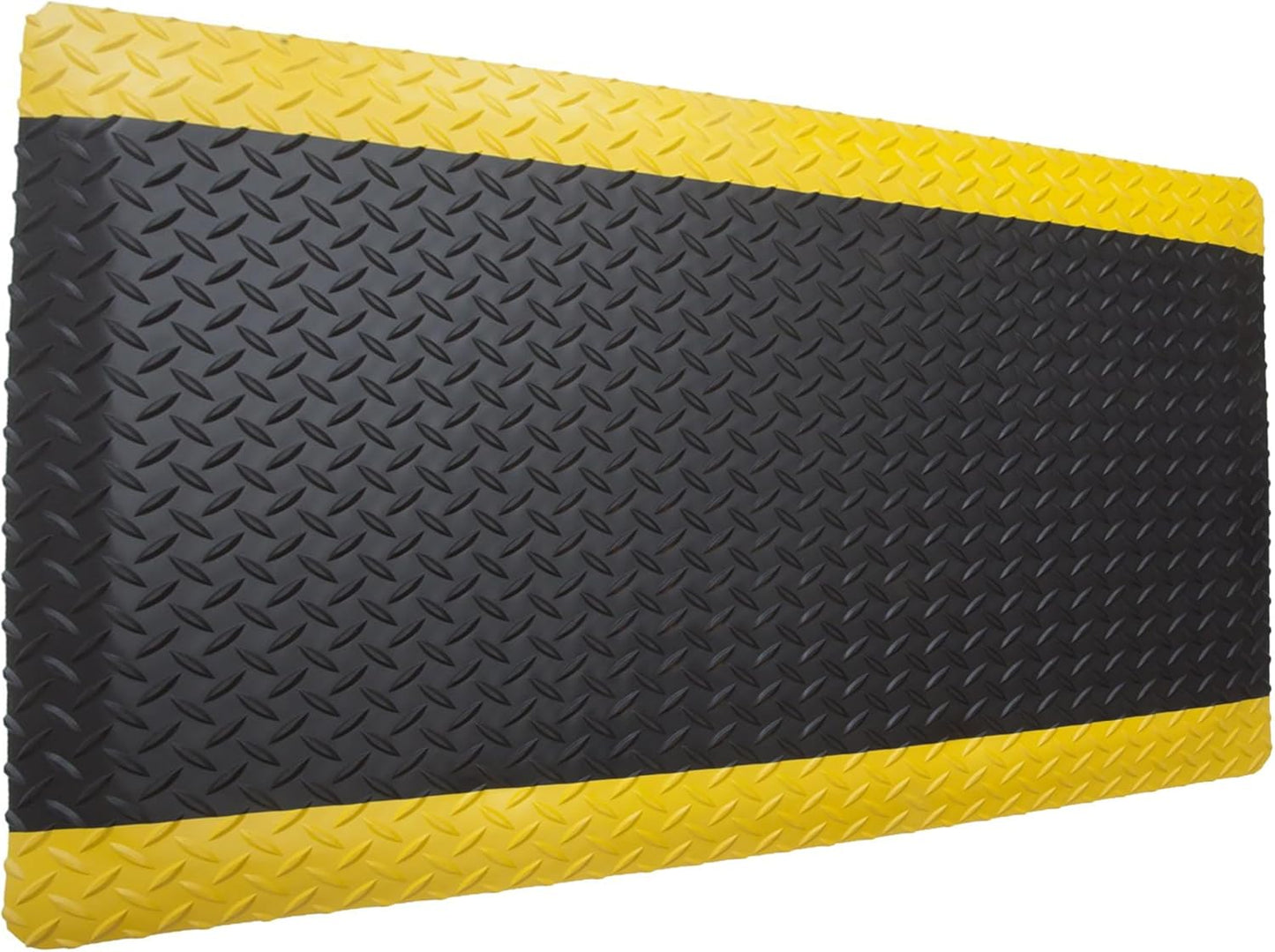 Rhino Mats, American Classic Diamond Anti-Fatigue Mats, Industrial Ergonomic Comfort Standing Mat for Work, Home, Garage, Office, Kitchen or Anywhere (Black/Yellow 9/16" Thick, 2 FT. x 16 FT.)