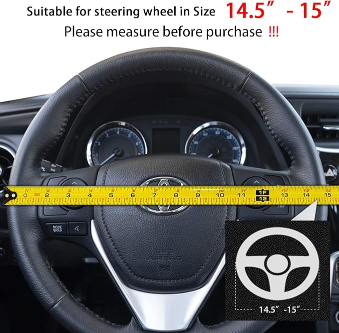 Suede Steering Wheel Cover,Compatible with Mercedes Benz is 550 SL Class C 300 Sport GLK 350 SE Suede Leather Sport Non-Slip Wheel Cover Car Interior Accessories 15 inch for Man and Women
