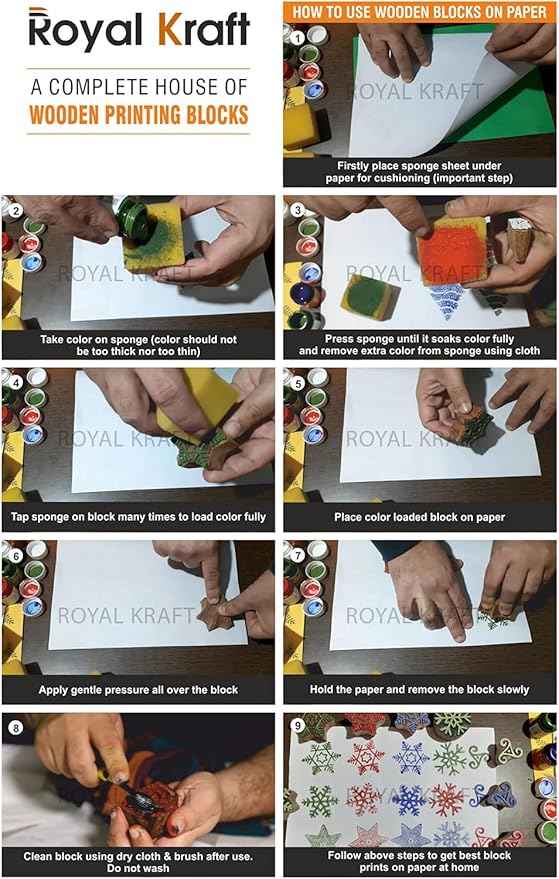 Royal Kraft Assorted Wooden Block Printing Stamps (Set of 25) Bulk01_25C