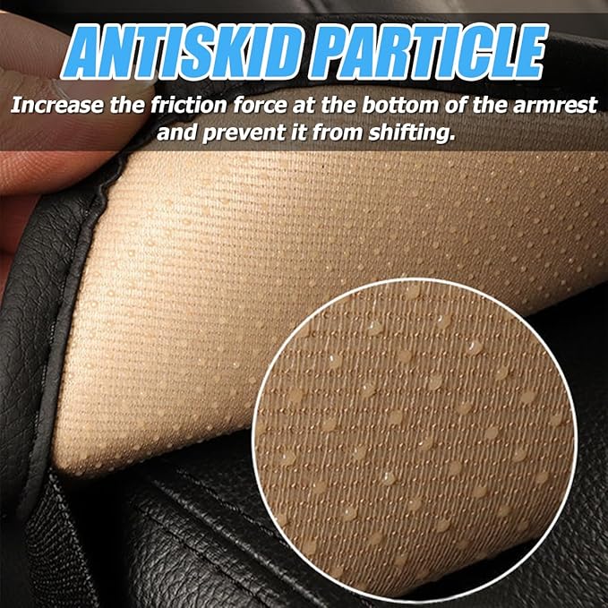 Car Center Console Cushion Pad, PU Leather Vehicle Armrest Cover Protector, Anti-Scratch Automotive Interior Arm Rest Seat Box Mat Accessories, Universal for SUV Sedan Truck (Gray)