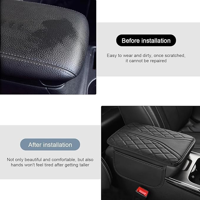 Car Center Console Cover for Lexus RX 350 2021-2023, Leather Memory Foam Auto Armrest Cover Cushion Pad with 2 Storage Bags Non-Slip Universal Interior Accessories,Beige