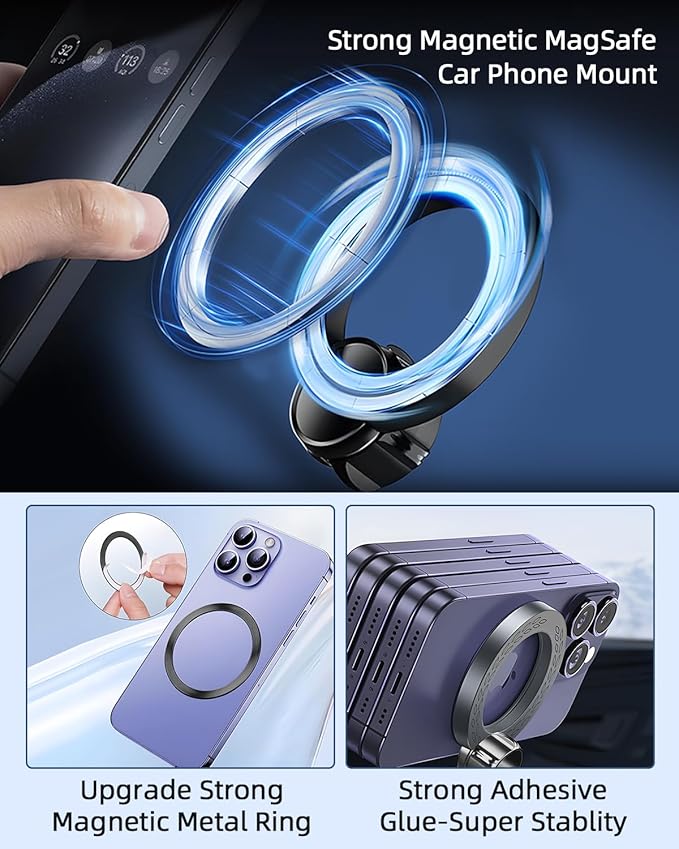 PZK Car Phone Mount for Toyota Camry 2007 2008 2009 2010 2011 Accessories Custom Air Vent Car Phone Holder Compatible with Magsafe Hands Free 360° Rotation Cell Phone Automobile Cradles