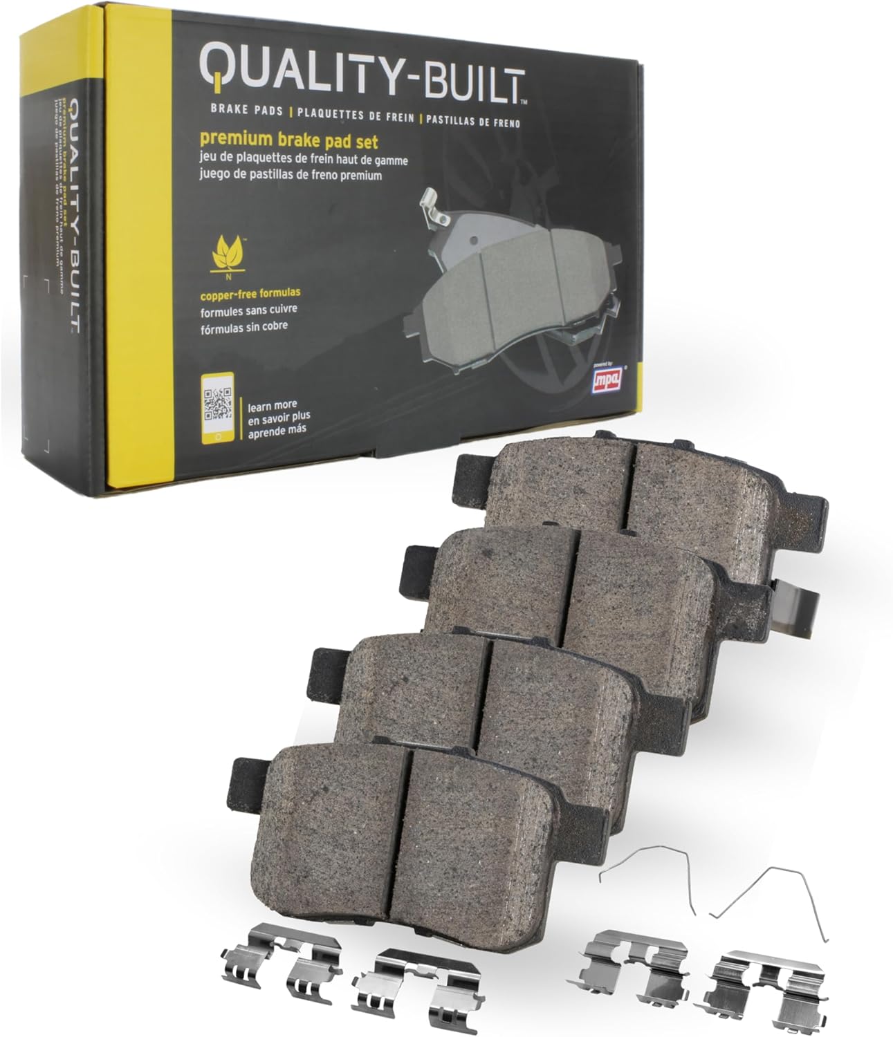 Premium Semi-Metallic Rear Brake Pads (1001-1656M) Compatible with 2012-2021 BMW (118i/228i/230i/320i/328i/330i/335i/340i/428i/430i/440i/M140i/M2/M235i/M240i/M3/M4 & More)