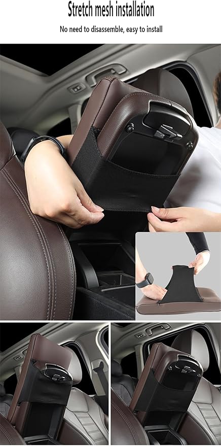 Car Armrest Cover Pad for Hyundai Santa FE 2021 2022 2023 2024 2025 Premium Leather Center Console Armrest Cushion Pad Anti-Scratch Waterproof Auto Interior Accessories Red Style