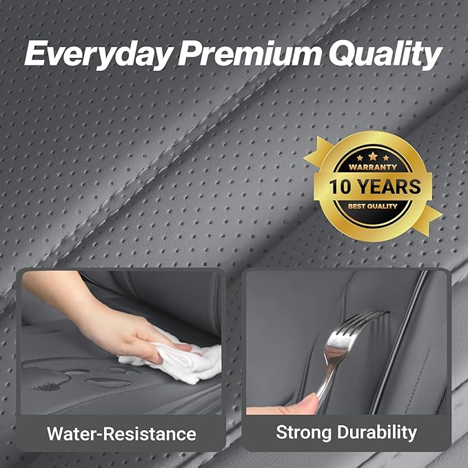 Coverland Custom Fit Car Seat Covers for Car Compatible with [Starion, Scion iM, Corolla, Yaris, Passat] Premium Waterproof Non-Slip Interior Seat Protector [Full Set Dark Gray - Size Chart X62]