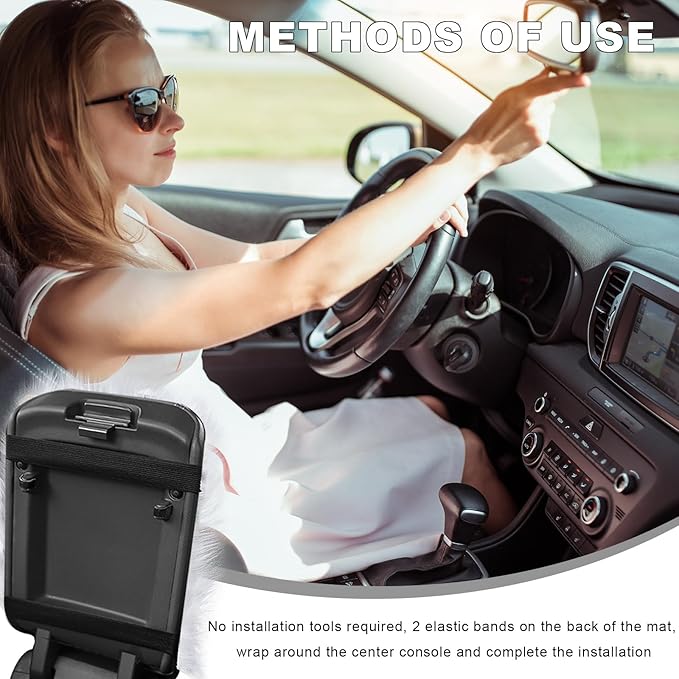 Center Console Cover, 11.81"×7.87" Automotive Fluffy Plush Center Armrest Protector, Universal Furry Comfortable Center Console Pad for Cars Trucks SUVs, Car Accessories (Dark Pink)