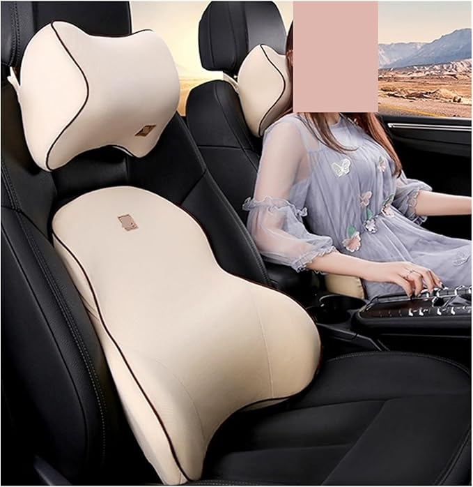 Car Driver Pillow Lumbar Support Back Cushion Fit for Seat Neck Pillow Washable Pillow Cushion(1pcs red Back)
