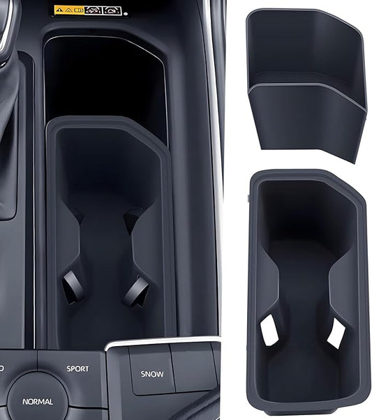 2 Pack Center Console Cup Holder Inserts for Toyota Grand Highlander 2026 2025 2024, Silicone Front Car Cup Holder Set Interior Accessories for 2024-2026 Grand Highlander, Black