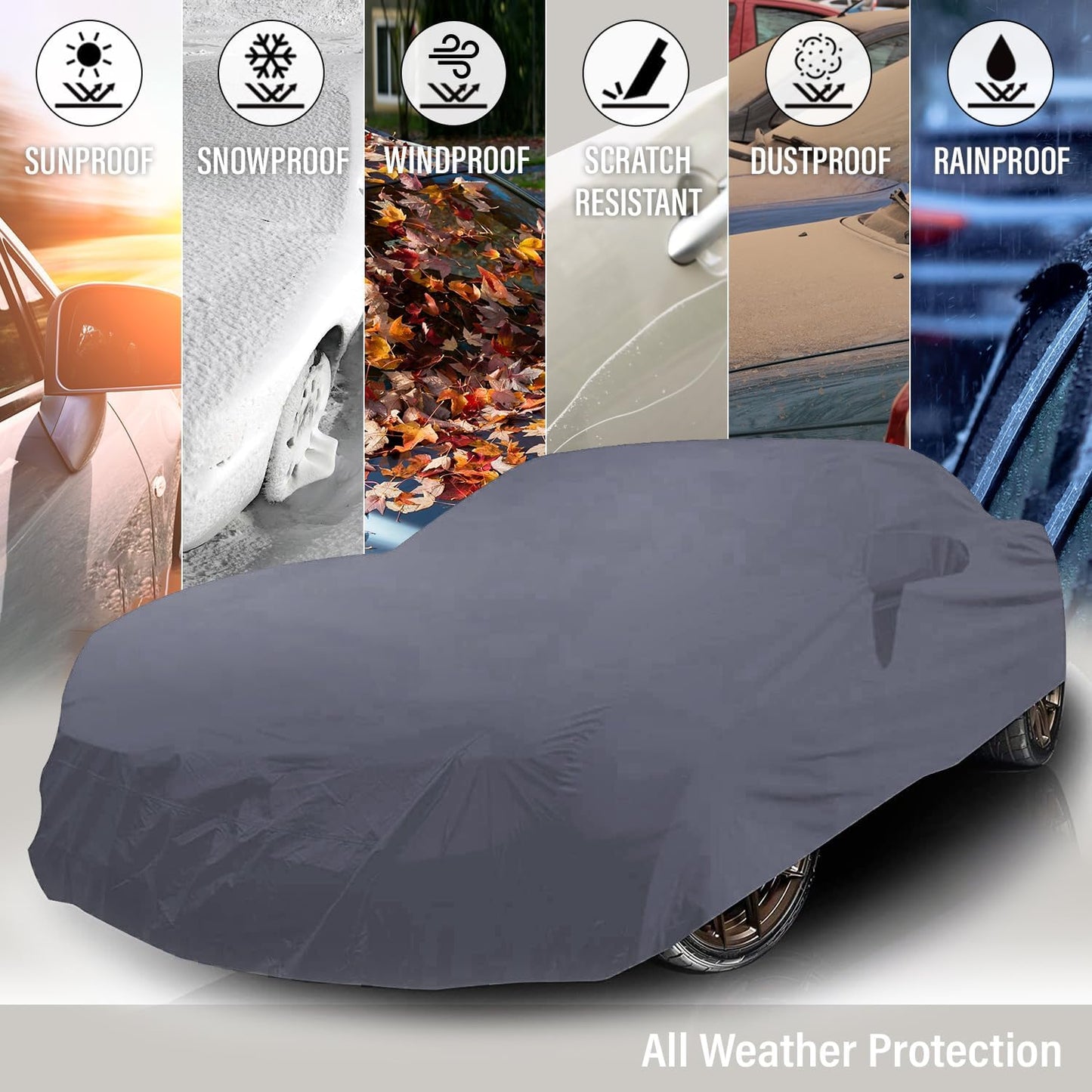 Supreme Full Car Cover – for Pontiac Aztek 2001-2005 SUV 4-Door Semi Custom Fit Waterproof Full Coverage All Weather Windproof Dust Proof Indoor Outdoor Automobile