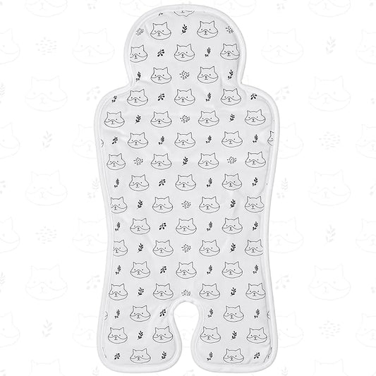 Pinkunn Gel Car Seat Baby Cooling Pad for Summer Breathable Stroller Cooler Pad Multifunctional Carseat Cooling Mat for Baby Child Dining Chair Safety Seat Stroller(White,Fox)