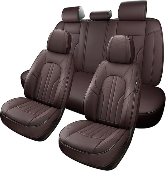 Car Seat Covers,Car Seat Protector Waterproof,Seat Covers Full Set, Car Seat Protectors,Automotive Seat Covers Fit for Most Cars Brown