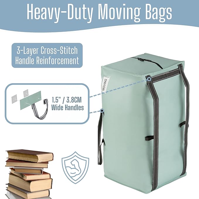 VENO 10 Pack Heavy Duty Moving Bags with Backpack Straps, Zippers & Handles, Extra Large Packing Bags for College Dorm Essentials, Moving Supplies Alternative to Cardboard Moving Boxes