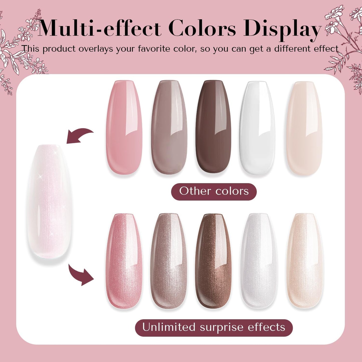 AZUREBEAUTY Nail Polish Set 4 Colors Pink Nude Glitter Nail Polish Quick Dry Natural Nail Lacquer Fingernail Kit with Top Coat DIY Salon Home