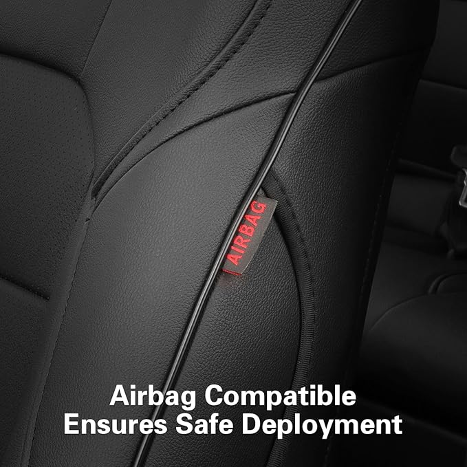EKR Camry Seat Covers for Toyota Camry TRD 2020 2021 2022 2023 2024,Waterproof Truck Seat Cushion Protectors,Leather Car Seat Cover Full Set -Faux Leather (Black)