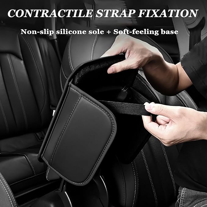 Car Center Console Armrest Pad for Subaru Forester SJ 4.Gen 2013 2014 2015 2016 2017 2018 2019, Water Resistant Armrest Cushion Cover Anti-Slip Bottom Console Protection,A Black