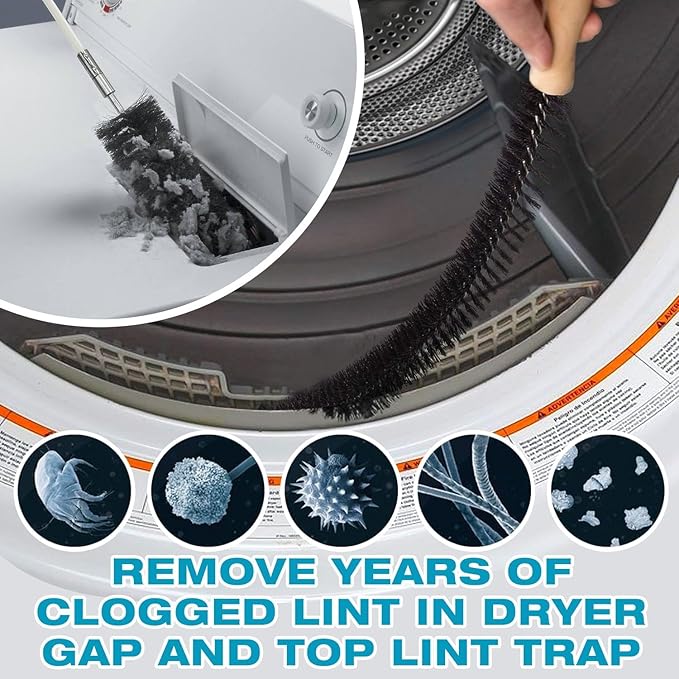 Sealegend 58-Piece 52-Feet Dryer Vent Cleaner Kit, Dryer Cleaning Tools, Omnidirectional Dryer Lint Vacuum Attachment, Dryer Vent Brush, Universal Vacuum & Dryer Adapters (Blue)