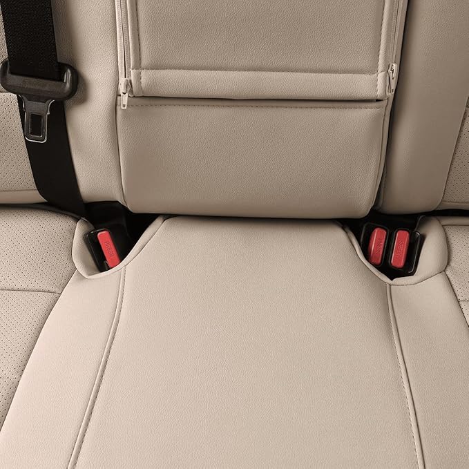 EKR Rav4 Seat Covers Custom Fit for Toyota Rav4 2016 2017 2018(Hybrid) LE,SE,XLE,Limited, Leather Car Seat Cover Full Set for SUV,Faux Leather(Beige)