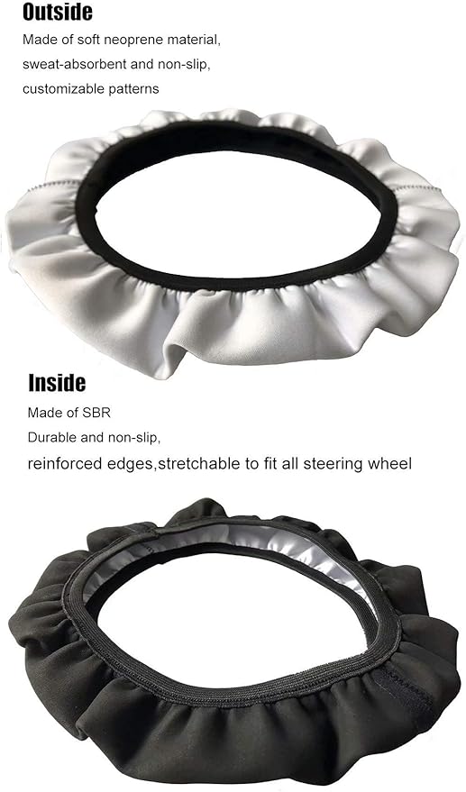AFPANQZ Tie Dye Car Steering Wheel Covers Breathable Sweat Absorption Comfort Grip Stretch-on Fabric Steering Wheel Protector Non-Slip Machine Washable Rainbow Colored
