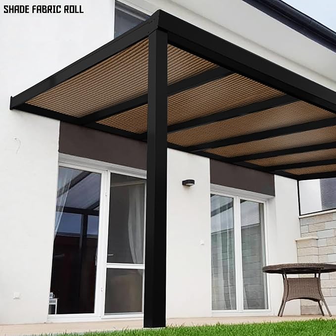 TANG Sun Shade Fabric Roll 8'x140' Shade Cloth for Garden Brown HDPE Mesh Shading Pergola Cover Replacement Canopy, 95% Blockage Sunshades for Outdoor Patio Backyard Plant