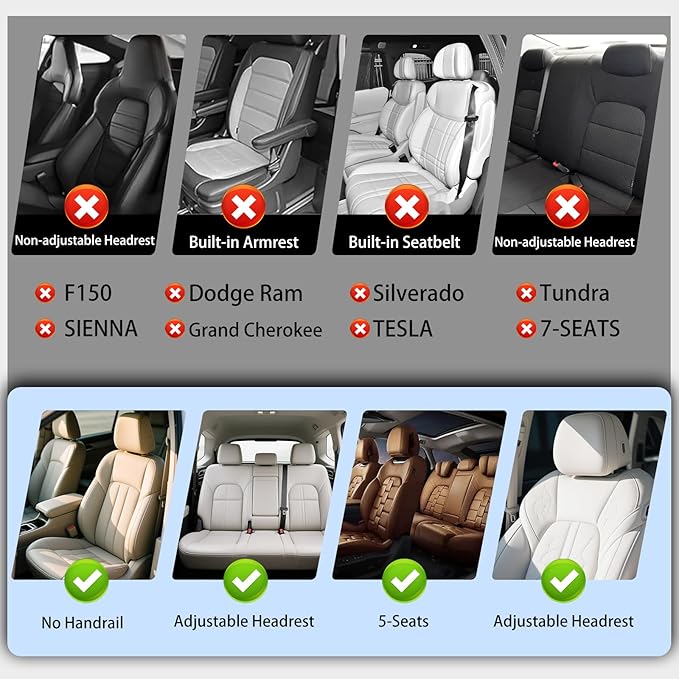 Full Coverage Leather Car Seat Covers Full Set,Waterproof Seat Covers for Cars,SUVs Trucks, Car Seat Cushion,Car Seat Protector with 5 Seats (Grey, Full Set(Front and Rear-5 Seats))