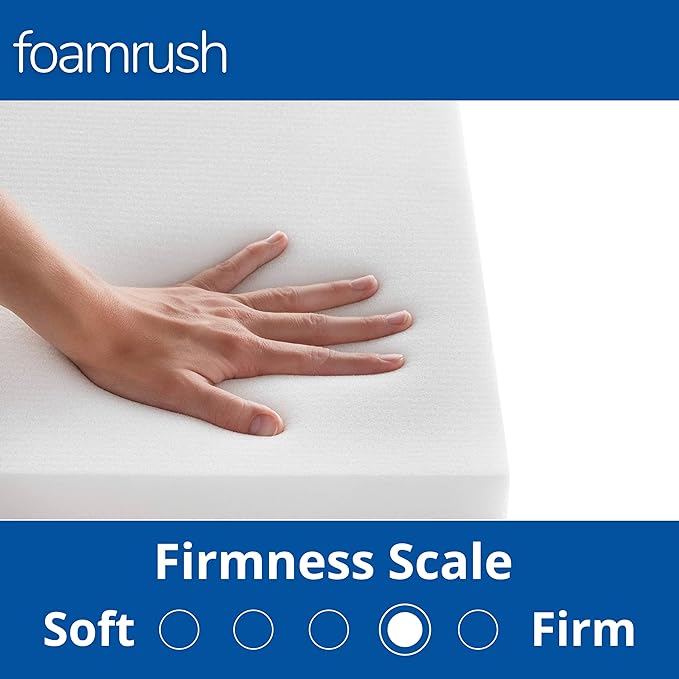 FoamRush 6-Inch Bunk (35" x 79") High Density Foam RV Mattress Replacement with Cotton Cover, Medium Firm, Pressure Relief, Travel Camper Trailer Truck, Made in USA, CertiPUR-US Certified