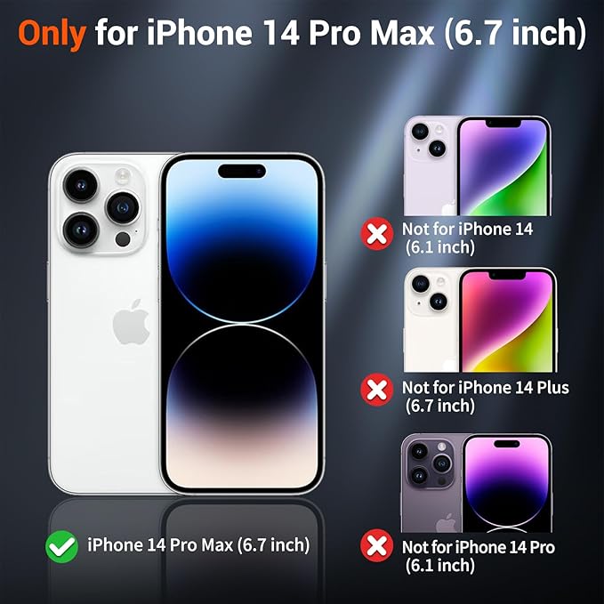 SUPFINE Magnetic for iPhone 14 Pro Max Case(Compatible with MagSafe)(Military Grade Drop Protection) Slim Translucent Matte Shockproof with Anti-Fingerprint Phone Case,Forest Green