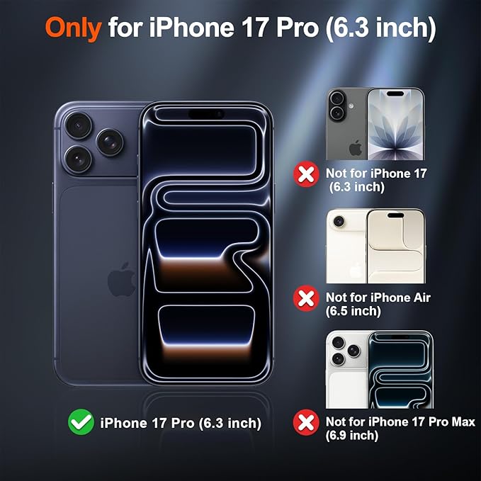 SUPFINE Magnetic for iPhone 17 Pro Case with Screen Protector (Compatible with MagSafe)(Military Grade Drop Protection) Translucent Matte Shockproof with Anti-Fingerprint Phone Cover,Starry Orange