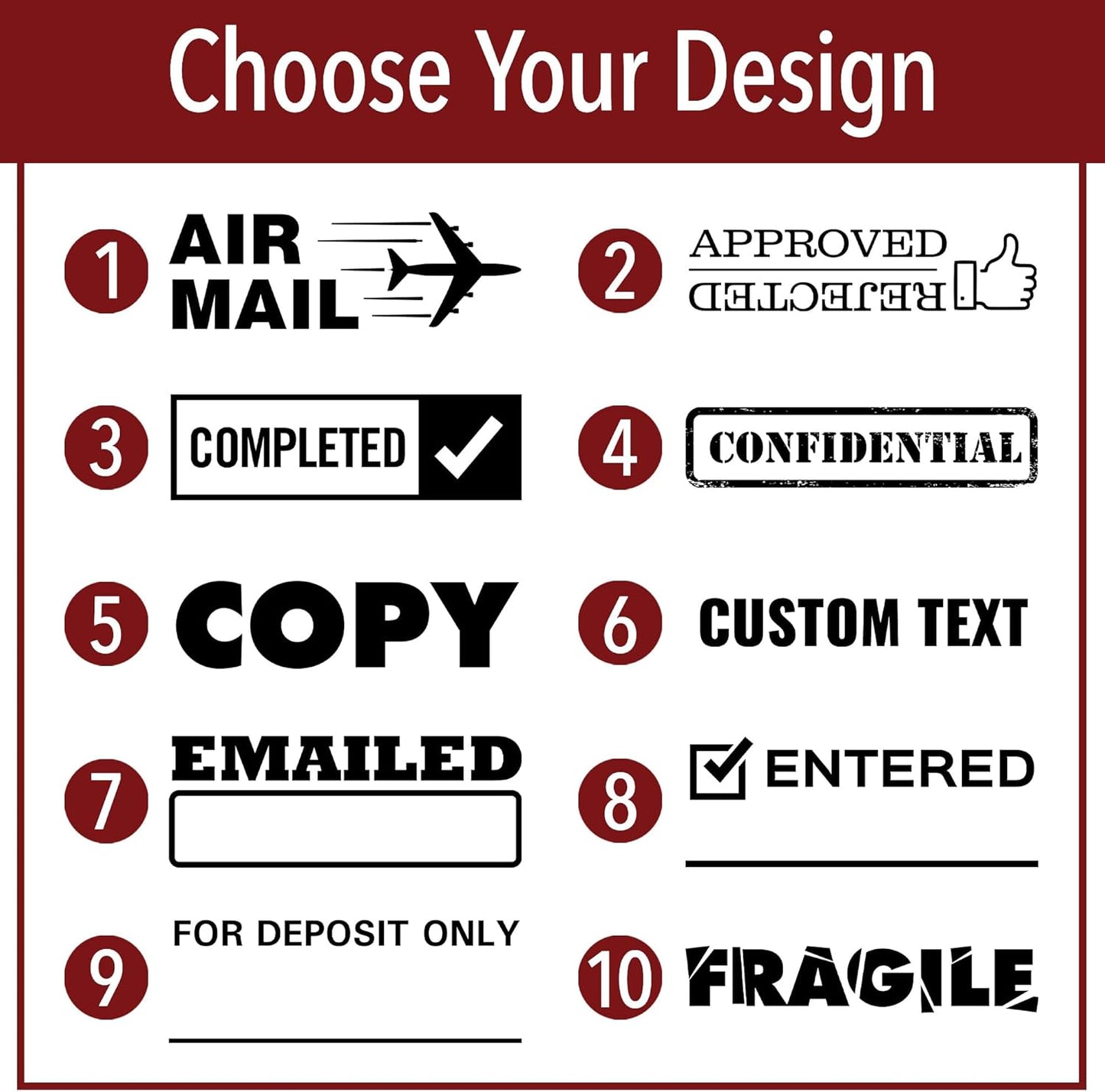 Received Office Stamp | 4 Different Sizes | 20 Designs | Multiple Color Options | Perfect for Quick Validation of Office Documents (Received, Xtra Wide)