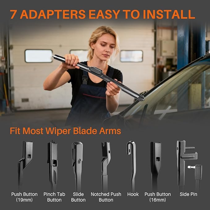 DOG TAIL Water Repellent Silicone Wiper Blades 26" 20" Set with Multiple Adapters and 2 Refills, Automotive Replacement Front Windshield Wiper Blades for My Car with Water Repellency Formula DropClear