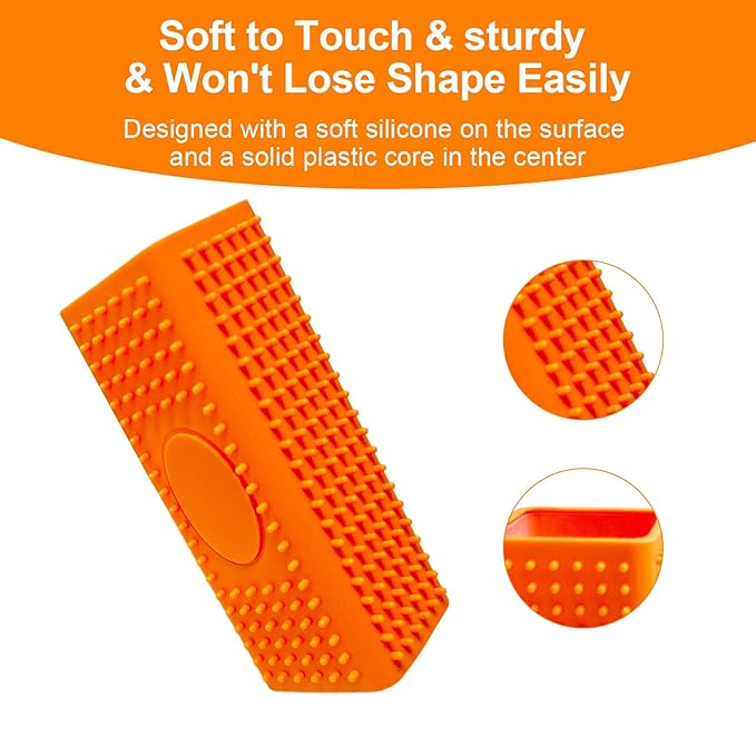 2pcs Pet Hair Remover, Dog Cat Block Roller Cleaner, Car Carpet Cleaner Brush for Small Animals, Pet Hair Removal Tool for Interior, Furniture, Sofa, Car Seat(Yellow+Orange)