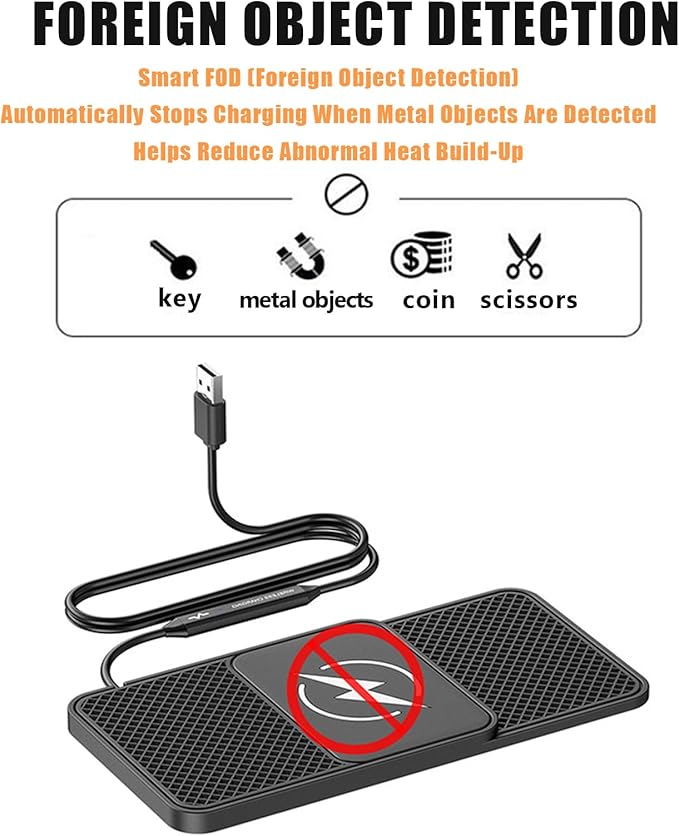 Wireless Car Phone Charger for Lincoln Corsair Nautilus Aviator Navigator, Type C/USB 20W Fast Charging Pad, Non-Slip Charging Station for Travel Home Office Desk, Lightweight, USB