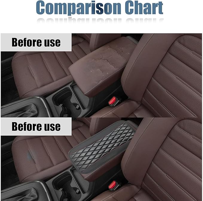 Leather Car Center Console Armrest Pad for Toyota Tacoma 2005-2023, Auto Armrest Cushion, Waterproof Seat Box Cover Protector, Vehicle Interior Decor Accessories, Brown