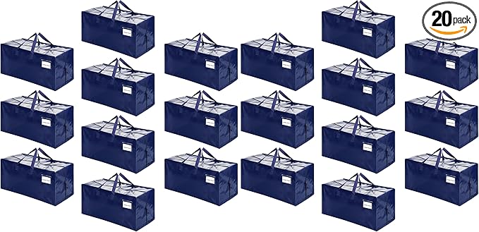 VENO 20 Pack Heavy Duty Moving Bags with Backpack Straps, Zippers & Handles, Extra Large Packing Bags for College Dorm Essentials, Moving Supplies Alternative to Cardboard Moving Boxes