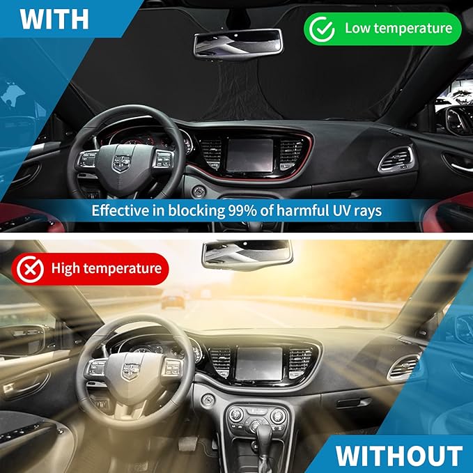 Sunshade for Mazda CX-30 2019-2025 2026 CX30 Sun Shade Windshield Cover, Front Window Shield Foldable Sun Visor Protector Custom Fit CX30 Car Accessories Blocks UV Rays