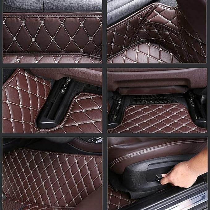 Custom Making Car Floor Mats Protection Pads for 99% Sedan/Coupe/Hatchback/SUV/Pickup Men Women Car Floor Mats Coverage Pads Anti-Slip Leather Floor Lining (Grey)