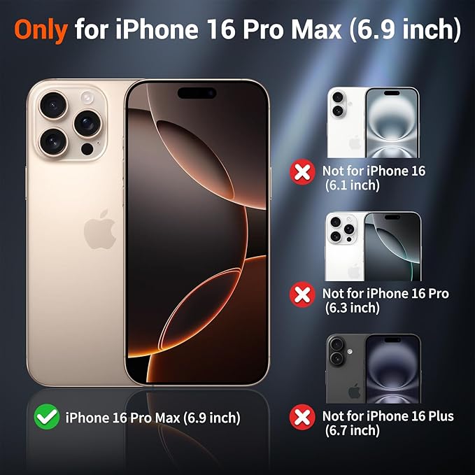 SUPFINE Magnetic for iPhone 16 Pro Max Case (Compatible with MagSafe) (Military Grade Drop Protection) Slim Translucent Matte Shockproof with Anti-Fingerprint Phone Case,Gray