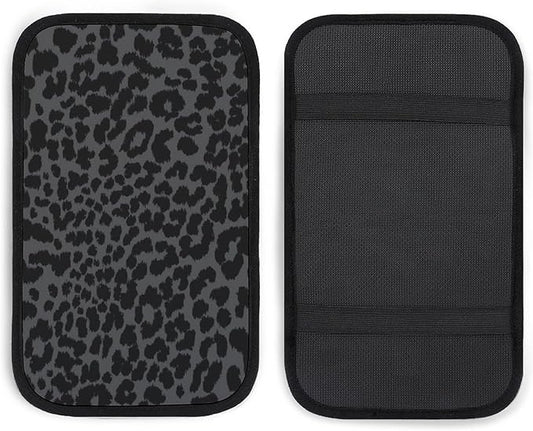 for Dark Gray Black Leopard Cheetah Print Car Handrail Box Cushion,Anti Slip Car Center Console Cover Universal Fit for Most Cars,Trucks and SUV