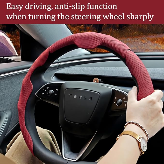 Car Steering Wheel Cover, Nappa Leather 15 Inch Snap-On 3PCS Set Vehicle Steer Wheel Wrap Protector, Non-Slip Automotive Interior Protection Accessories, Universal Fit (White)