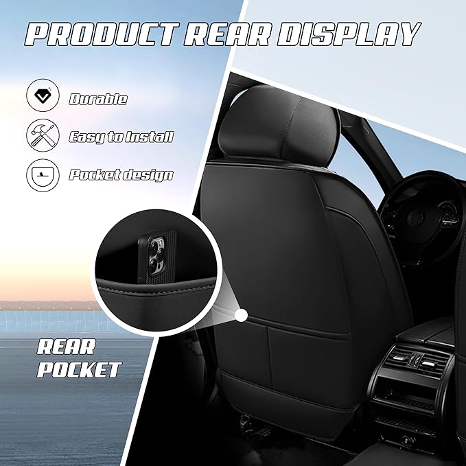 Car Seat Covers Fit for Infiniti g37 2000-2026, Stylish Sport Seat Covers, Waterproof Wear-Resistant Premium Nappa Leather Car Seat Cover.(Full Set/Black Red)