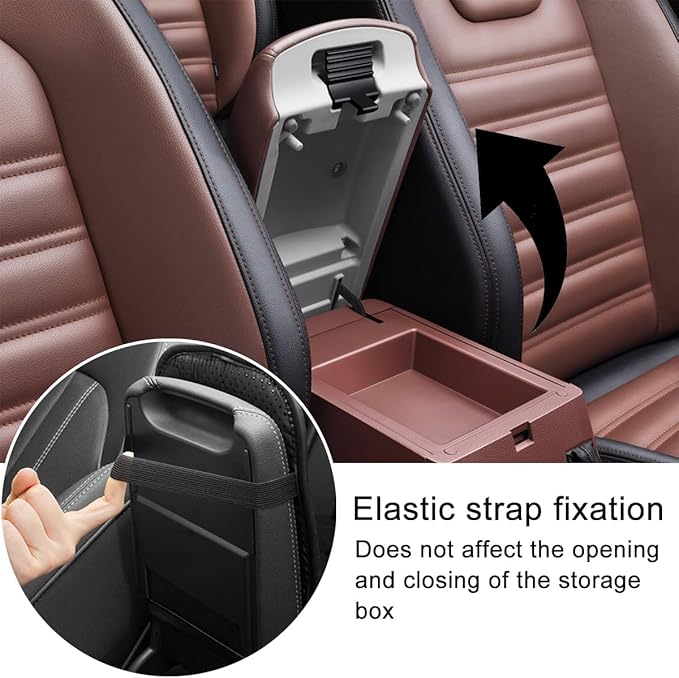 Car Center Console Cushion Pad, Comfortable Vehicle Armrest Seat Box Cover Protector, Soft Automotive Interior Decorative Arm Rest Mat Accessories, Universal for SUV RV Truck (Rose Red)