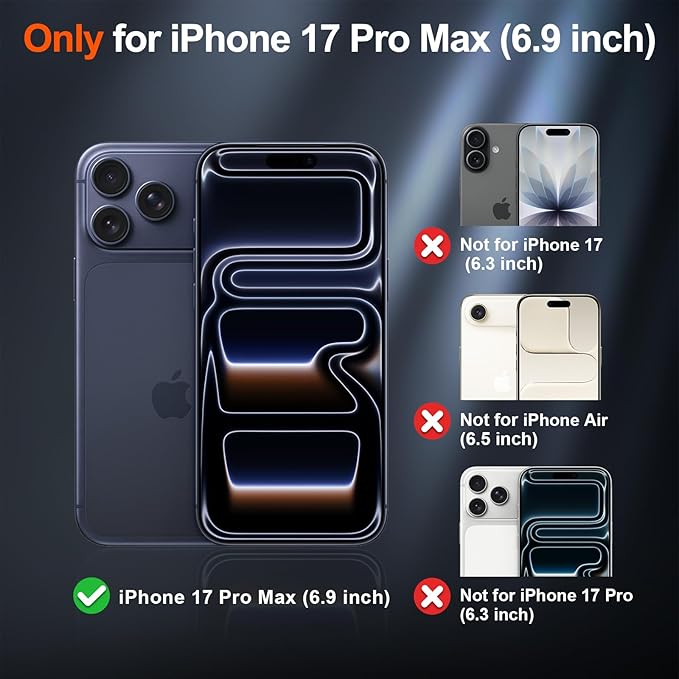 SUPFINE Magnetic for iPhone 17 Pro Max Case with Screen Protector (Compatible with MagSafe)(Military Grade Drop Protection) Translucent Matte Shockproof with Anti-Fingerprint Phone Cover,Dark Blue