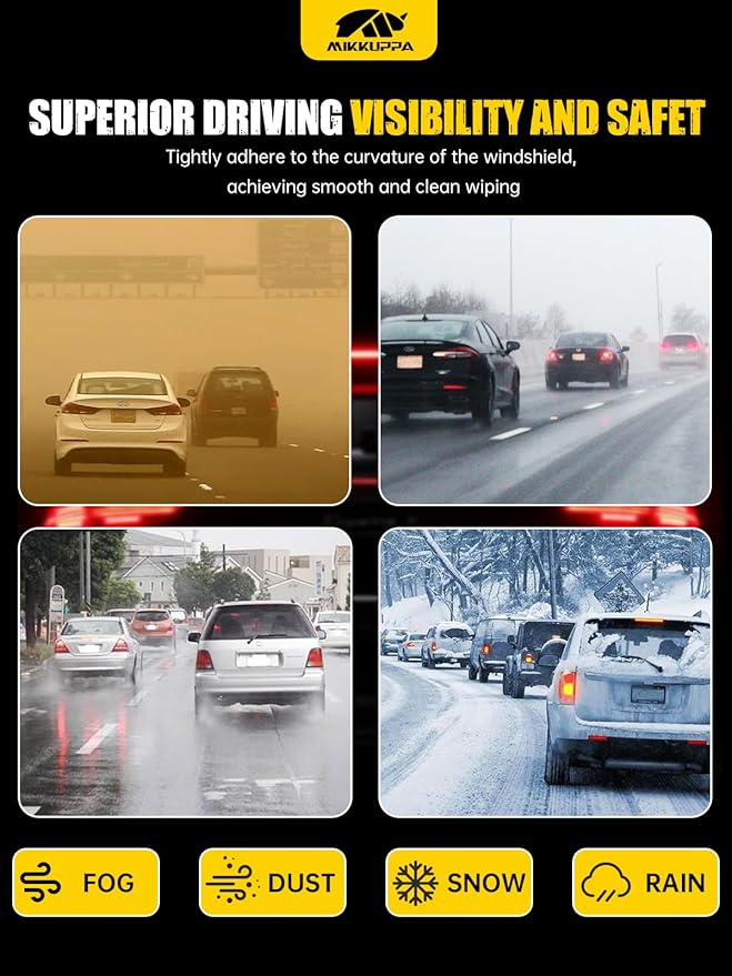 MIKKUPPA 21"+21"+14" Windshield Wipers Blades Replacement for 2005-2010 Jeep Grand Cherokee, U/J HOOK Front & Rear All Season Wiper Blades Set(Pack of 3)
